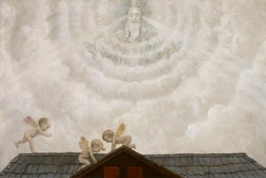 God the Father Above the Manger by Hans Thoma