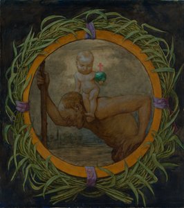 Saint Christopher in the Reed Wreath by Hans Thoma