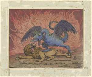 Dragon and Lion by Hans Thoma