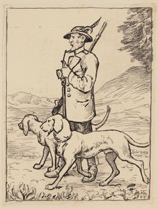 Drawing for the Primer: Hunter by Hans Thoma