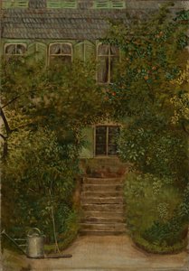 Garden of a Country House with Watering Can and Rake by Hans Thoma