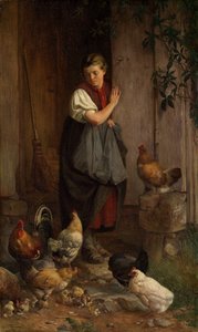 Feeding Chickens by Hans Thoma