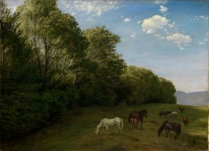 Landscape with Grazing Horses by Hans Thoma