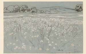 Meadow with Daisies by Hans Thoma