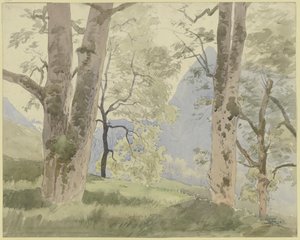 Black Forest Landscape: View from the Edge of the Forest to the Mountains by Hans Thoma