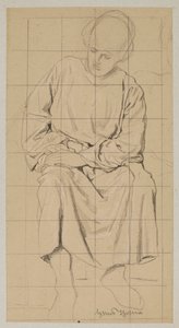 Study of a Seated Figure in a Long Robe by Hans Thoma