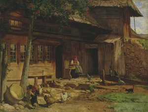 The Parental Home in Bernau, 1866 by Hans Thoma