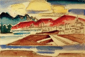 Landscape with Red Mountains
