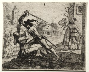 Military Subjects: Two Soldiers Pursuing Women in a Village by Hans Ulrich Franck