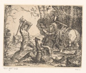 Two Robbers Attack a Rider with Axes by Hans Ulrich Frank