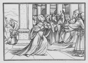Athaliah Pressing Forward into the Temple is Seized and Slain by Hans after Holbein the Younger