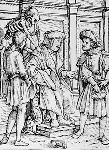 Death and the Judge by Hans after Holbein the Younger
