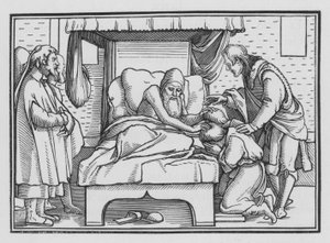 Jacob Blesses Joseph and His Two Sons by Hans after Holbein the Younger