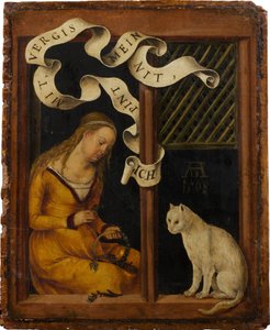 A Girl Making a Wreath by Hans von Kulmbach
