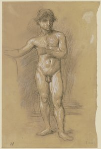Nude of a Young Standing Man by Hans von Marées