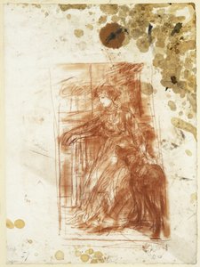 Seated Woman Facing Left, with Dog