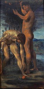 Two Male Nudes by Hans von Marées