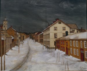 Mainstreet, Roros by Harald Oscar Sohlberg