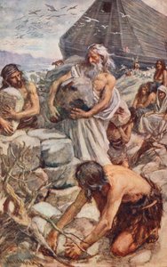 Old Testament: Noah Building his Altar by Harold Copping
