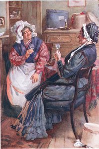Sarah Gamp and Betsey Prig, illustrations for Character Sketches from Dickens compiled by B.W. Matz, 1924 by Harold Copping