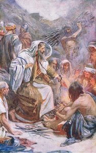 St Paul at Melita, illustration from Harold Copping Pictures: The Crown Series by Harold Copping