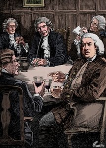 Dr. Johnson Discoursing With His Friends by Harold Edward Hughes Nelson