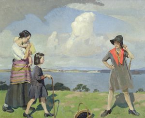 A Walk by the Sea, the Blackberry Gatherers by Harold Harvey