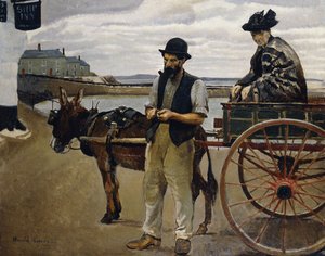 Man with a Woman in a Cart by Harold Harvey