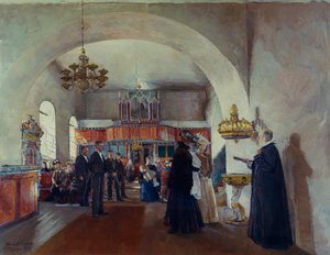 Christening in Stange Church