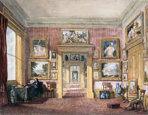 The Dining Room at Thirlestaine House, Cheltenham by Harriet Rushout (attr. to) Bowles