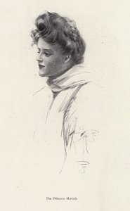 A character, Countess Frina Mavrodin from the novel, The Princess Moritza, by Percy Brebner by Harrison Fisher