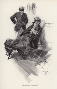 Captain on board a ship talking to a woman convalescent by Harrison Fisher