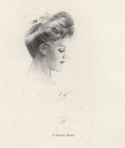 Portrait of a woman in profile by Harrison Fisher