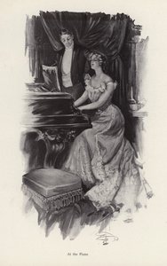 Woman singing at the piano by Harrison Fisher