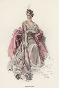 Woman wearing an evening gown after the dance