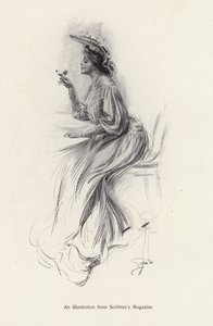 Woman with a drink by Harrison Fisher