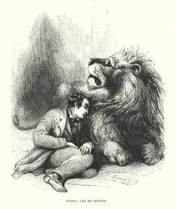 Lion and his Keeper by Harrison William Weir