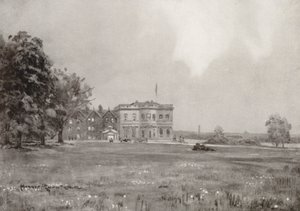 Golf Courses: Trafford Park, the Club House from the Eighteenth Tee by Harry (1878 1950) Rountree