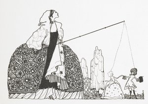 A woman as a puppet-master.