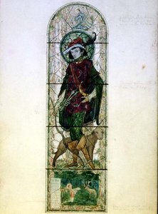 Design for a single light window with the figure of St. Hubert