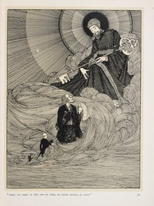 The Fiddler of Dooney. "When we come at the end of time, to Peter sitting in state" by Harry Clarke