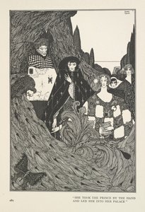 The Garden of Paradise. She Took the Prince by the Hand and Led Him into Her Palace by Harry Clarke