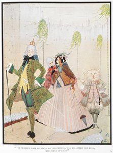 The Marquis Gave His Hand to the Princes, and Followed the King, Who Went Up First by Harry Clarke