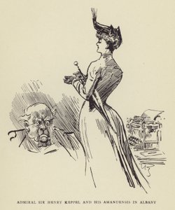 Admiral Sir Henry Keppel and his amanuensis in Albany by Harry Furniss