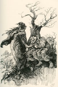 Alice Brown and Her Mother. Illustration by Harry Furniss for the Charles Dickens novel by Harry Furniss