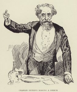 Charles Dickens Making a Speech by Harry Furniss