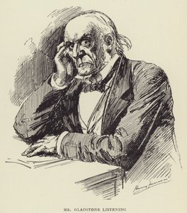 Mr Gladstone Listening by Harry Furniss