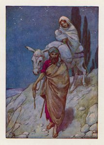 Joseph arose and took the young child and His mother by night and departed into Egypt by Harry George Theaker