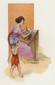 Penelope with her son Telemachus