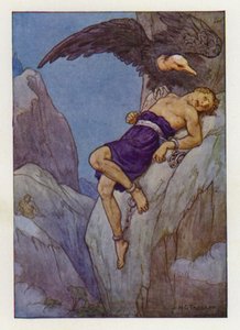 Prometheus chained to a rock by Harry George Theaker